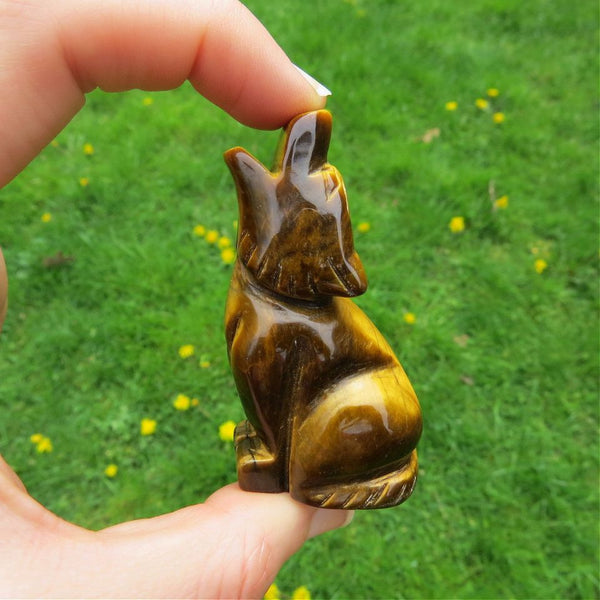 Tigers Eye Crystal Wolf Stone Animal