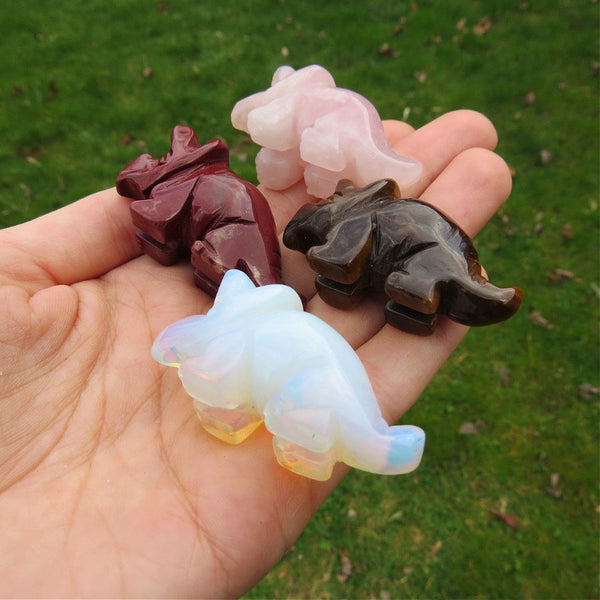 Triceratops Dinosaur Crystal Figurine