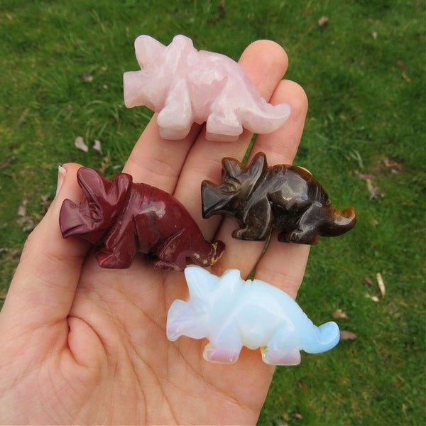 Triceratops Crystal Dinosaur Carving