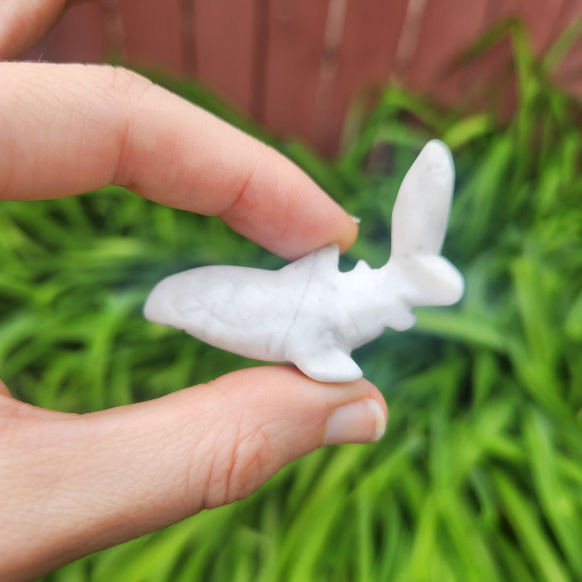White Howlite Crystal Shark Carving