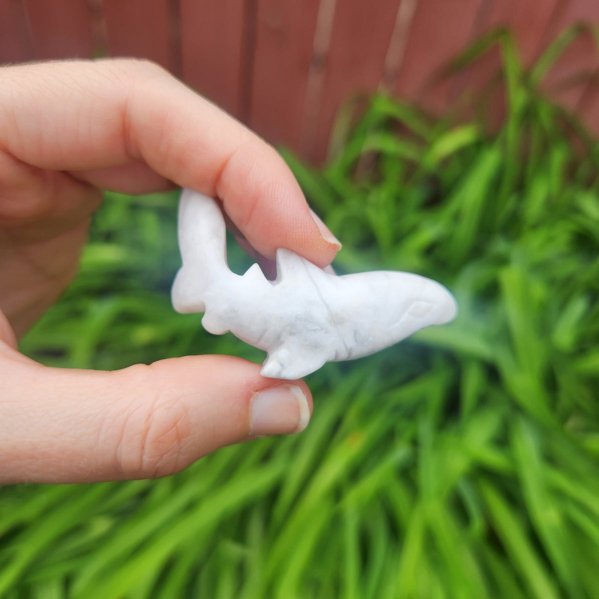 White Howlite Stone Shark Animal Totem