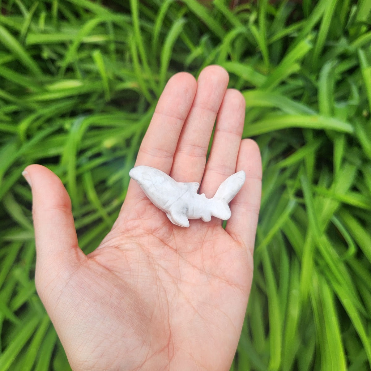 White Howlite Stone Animal Carving