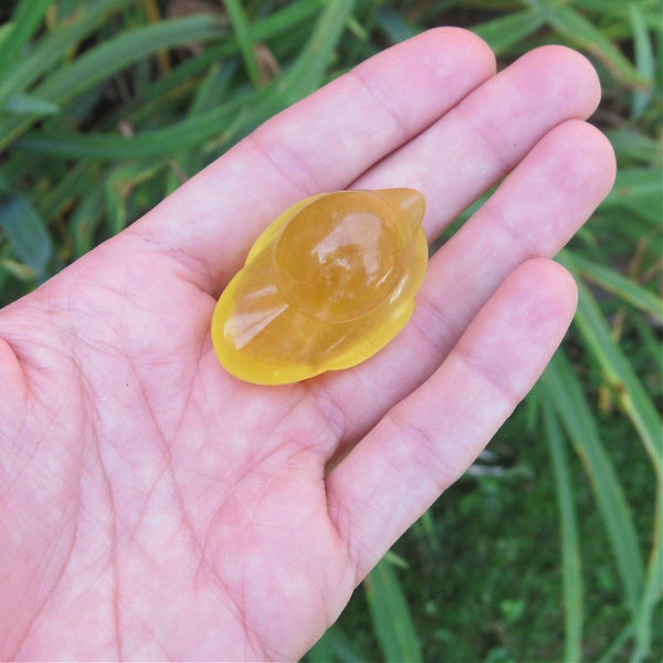 Yellow Fluorite Crystal Duck Figurine 1.5" | Crystal Animal Carving