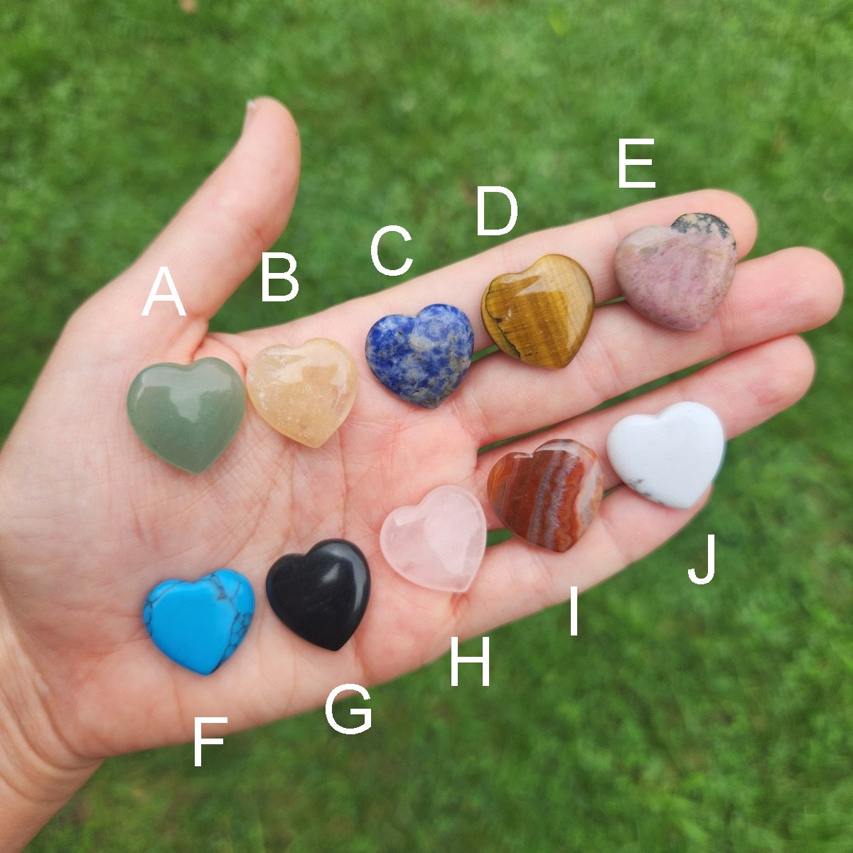 Mini Crystal Heart Stone Carving .75"
