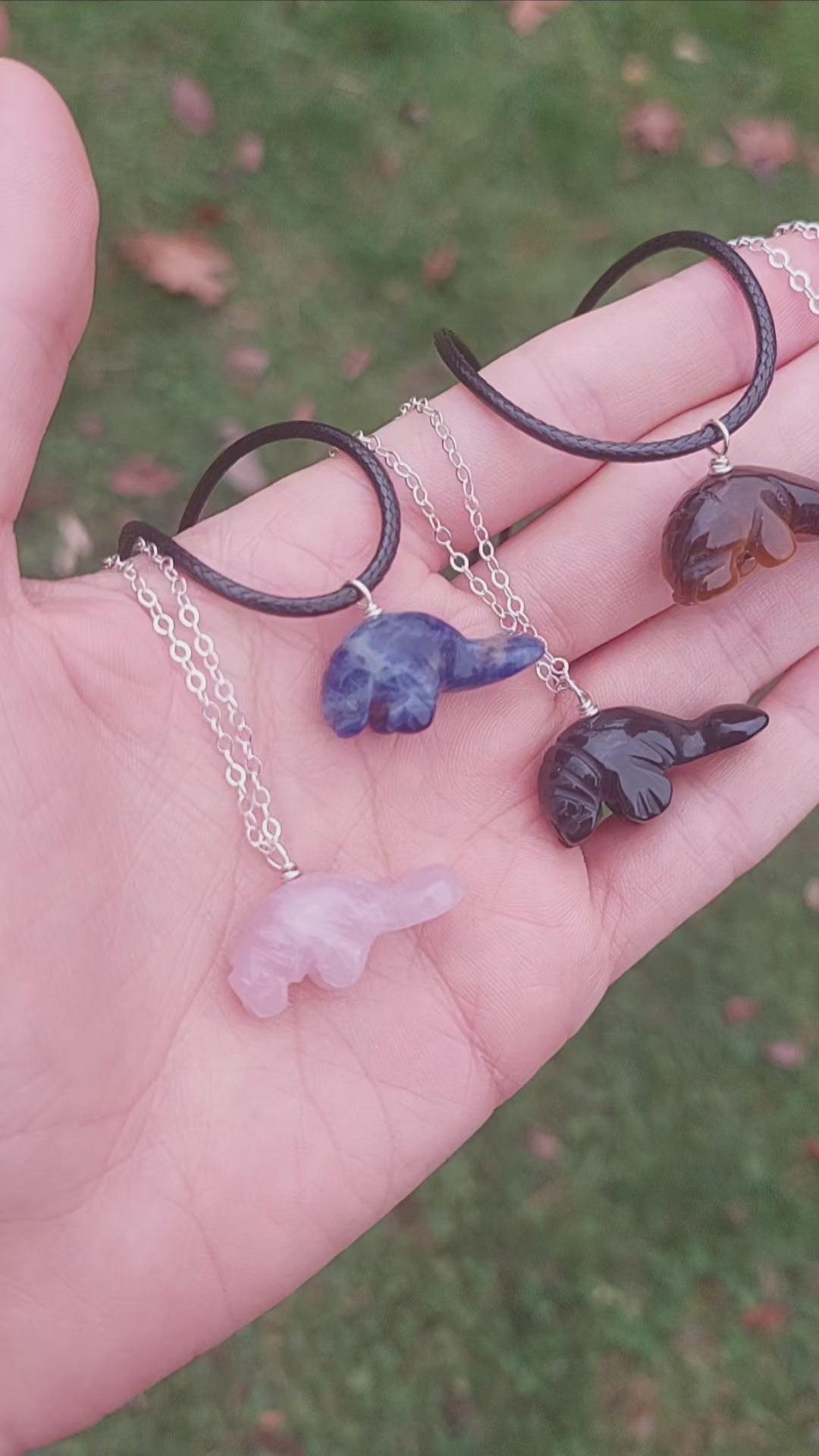 Crystal Manatee Necklaces Stone Animal Jewelry