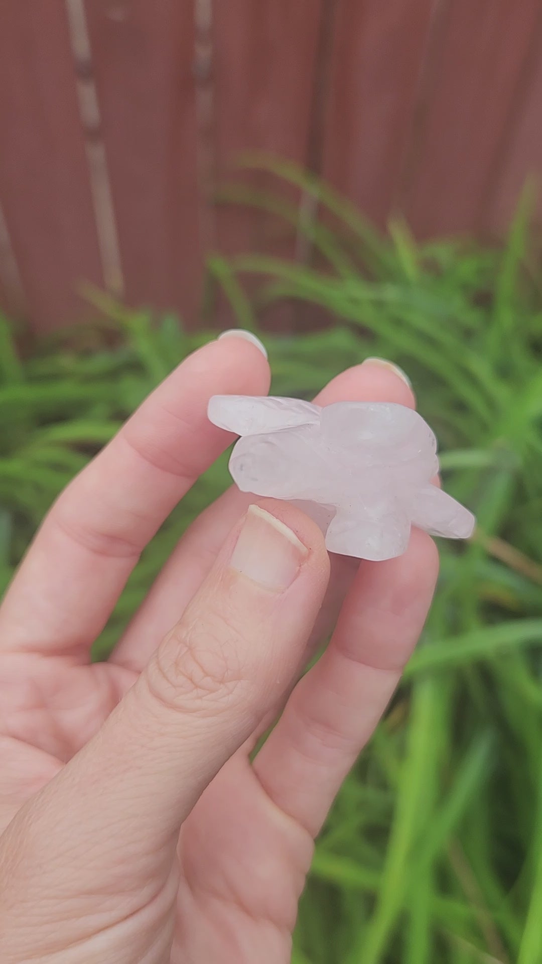 Crystal Eagle Stone Animal Carving - Rose Quartz