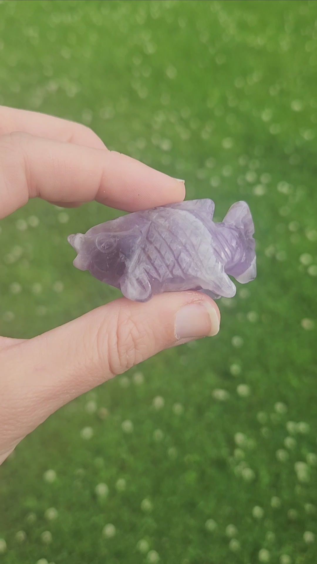Purple Amethyst Crystal Fish Animal Stone Carving