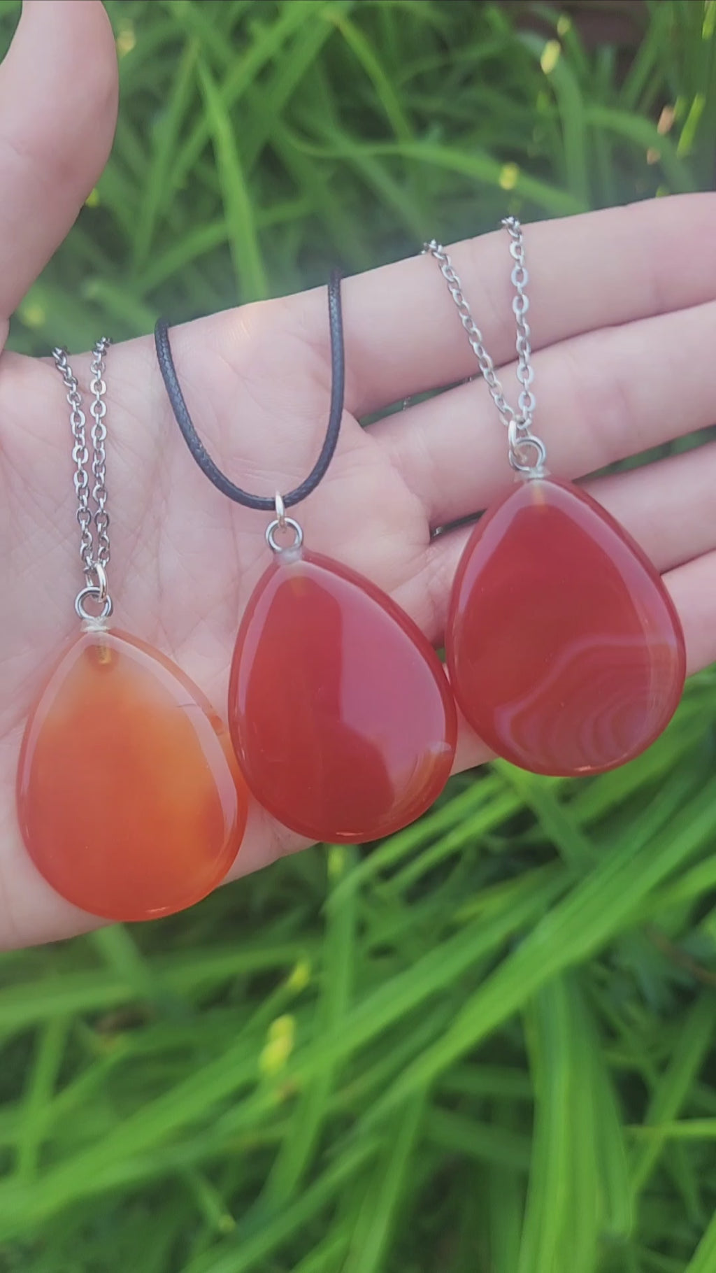 Large Orange Carnelian Crystal Necklaces