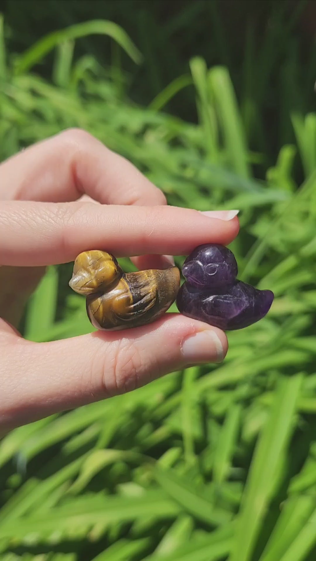 Mini Crystal Duck Stone Animal Figurines