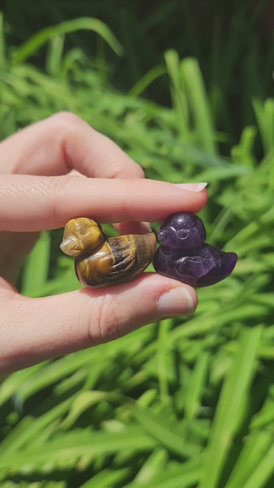 Mini Crystal Duck Stone Animal Figurines