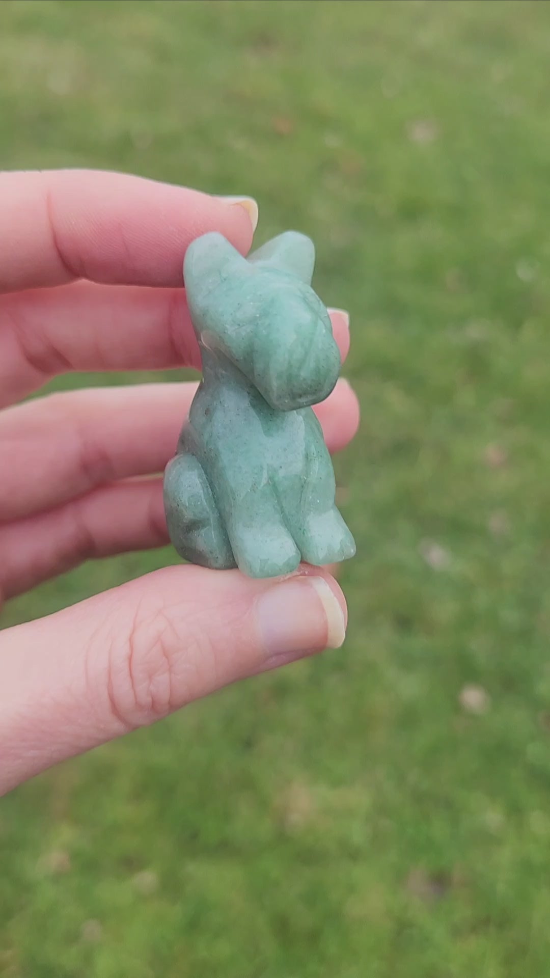 Green Aventurine Schnauzer Dog Crystal Animal Carving