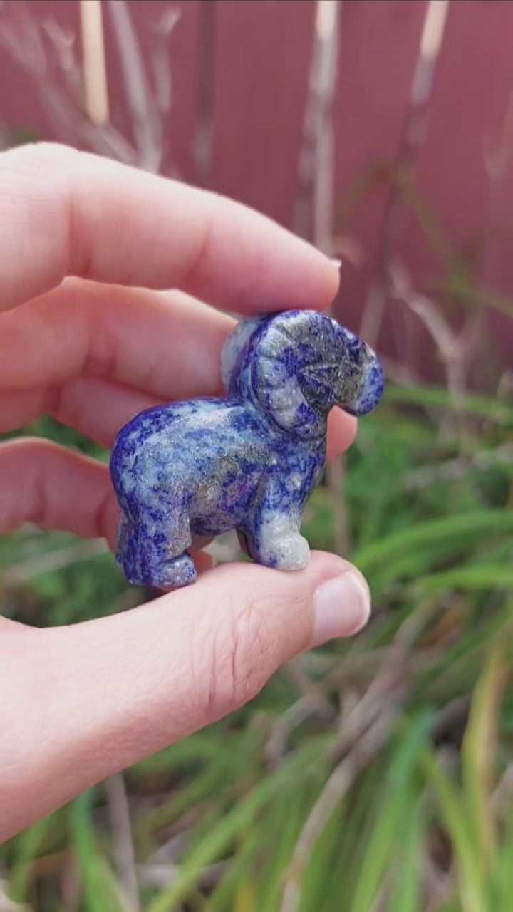 Lapis Lazuli Crystal Ram Figurine