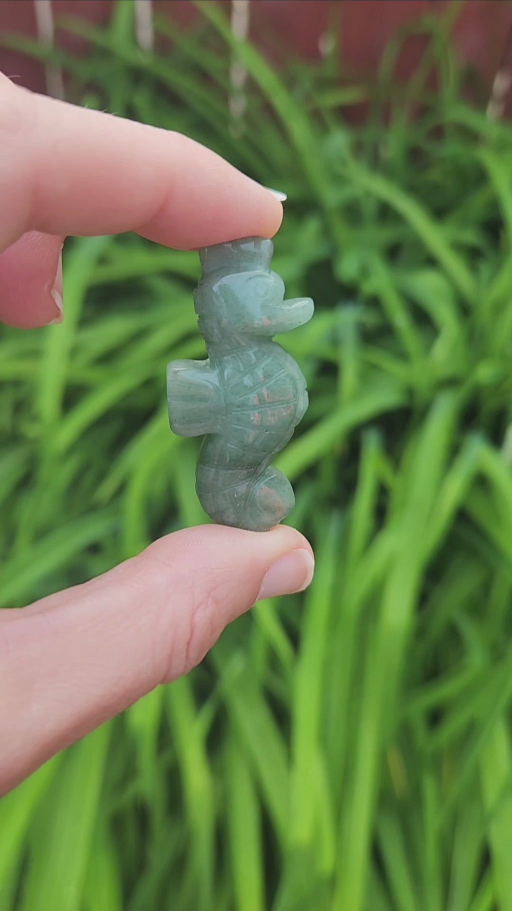 Aventurine Crystal Seahorse Carving
