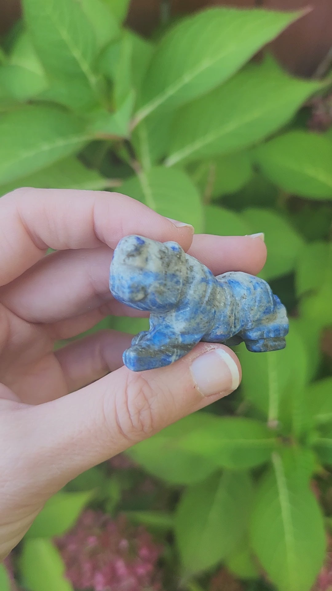 Crystal Tiger Stone Animal Figurine - Lapis Lazuli