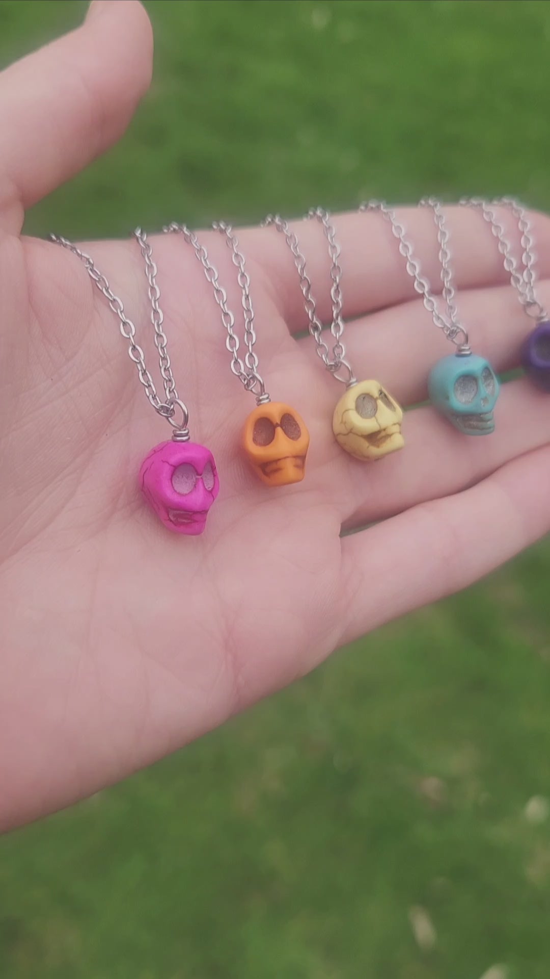 Crystal Skull Stone Necklaces - Howlite