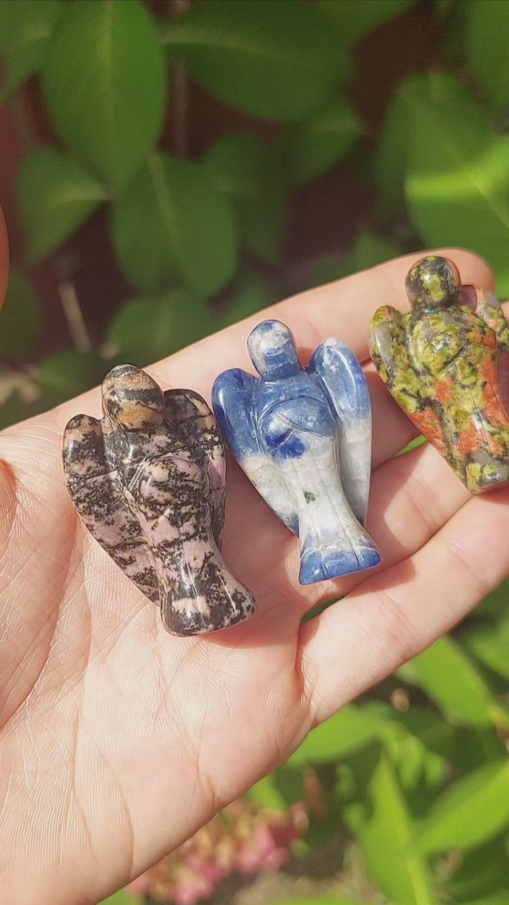 Small Crystal Angel Carving - Guardian Angel Stone Figurine