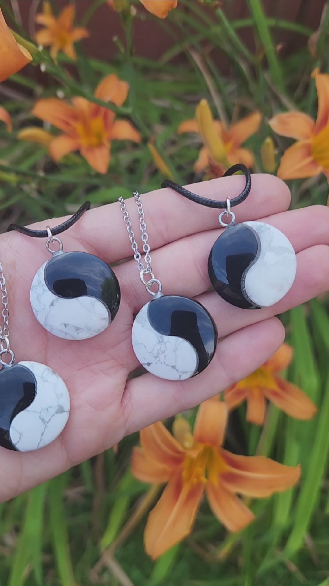 Yin Yang Crystal Stone Necklaces
