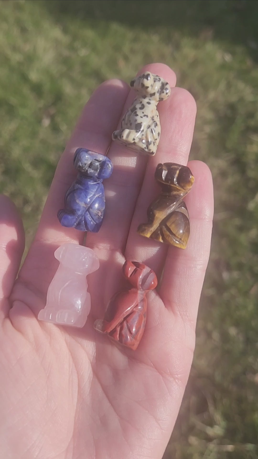 Mini Crystal Dog Stone Animal Carvings