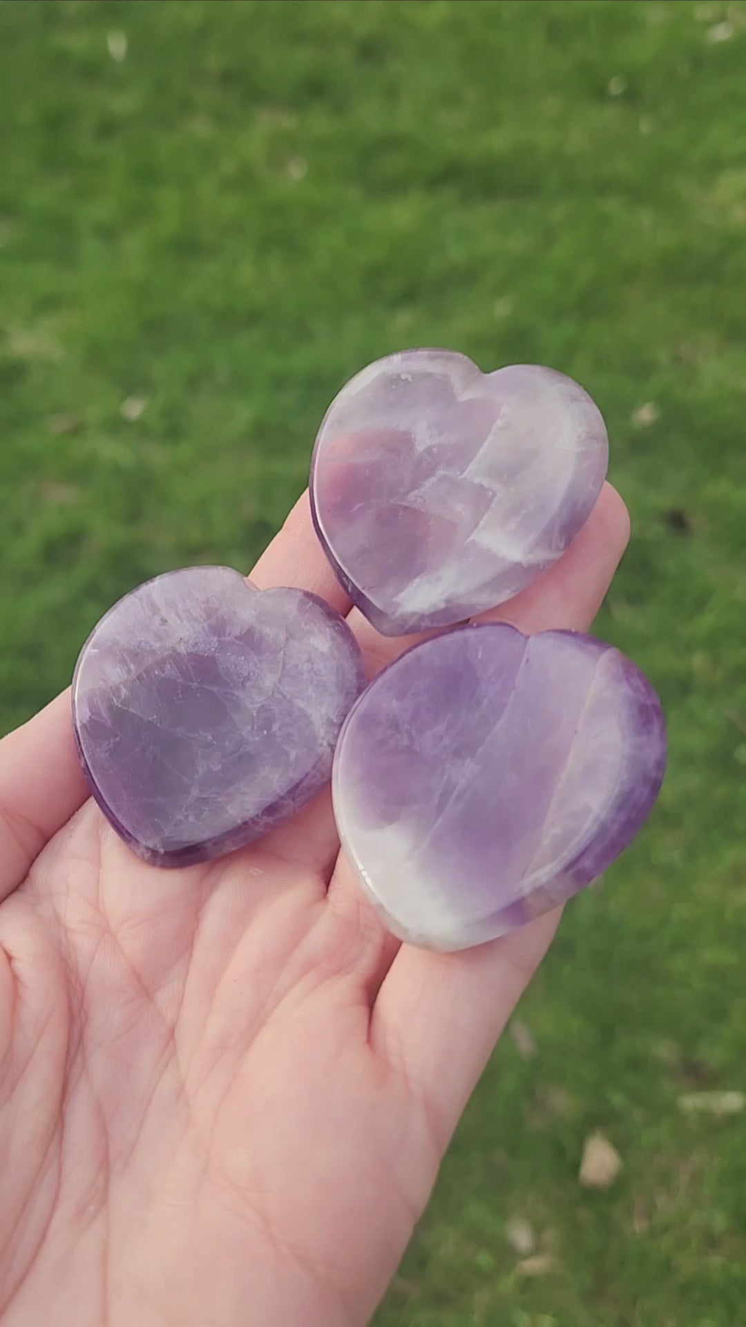 Amethyst Crystal Heart Worry Stone