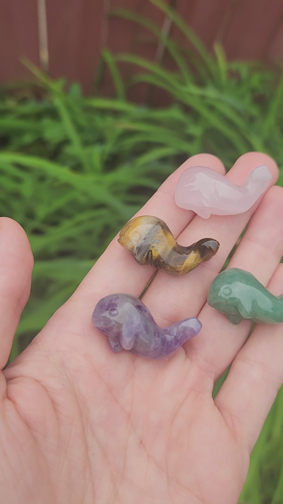 Carved Stone Whale Carving - Mini 1" Animal