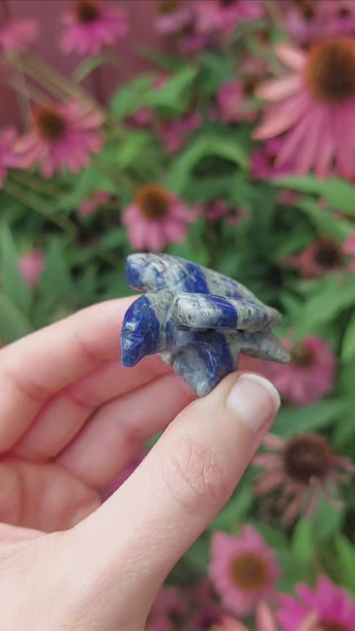 Crystal Eagle Figurine Blue Lapis Lazuli Stone Animal
