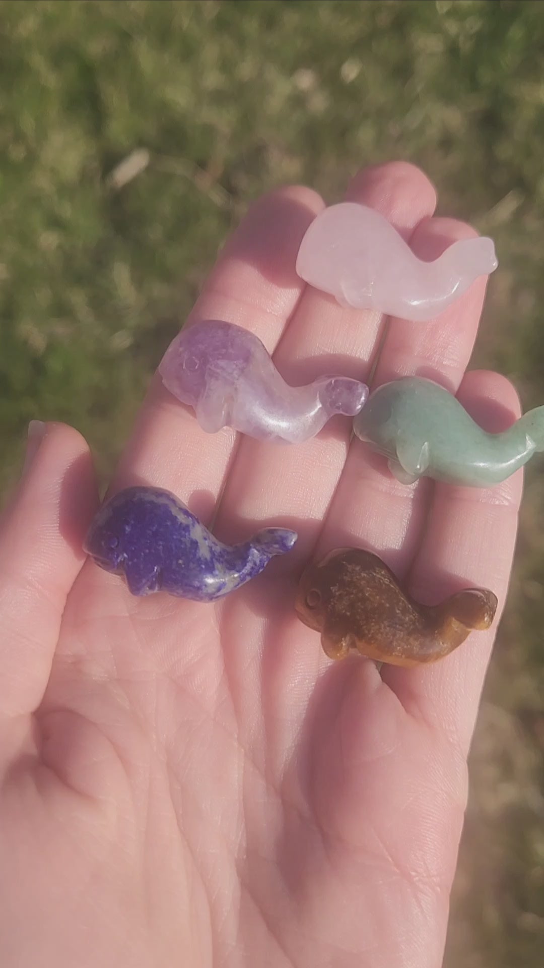 Mini Crystal Whale Stone Animal Carvings