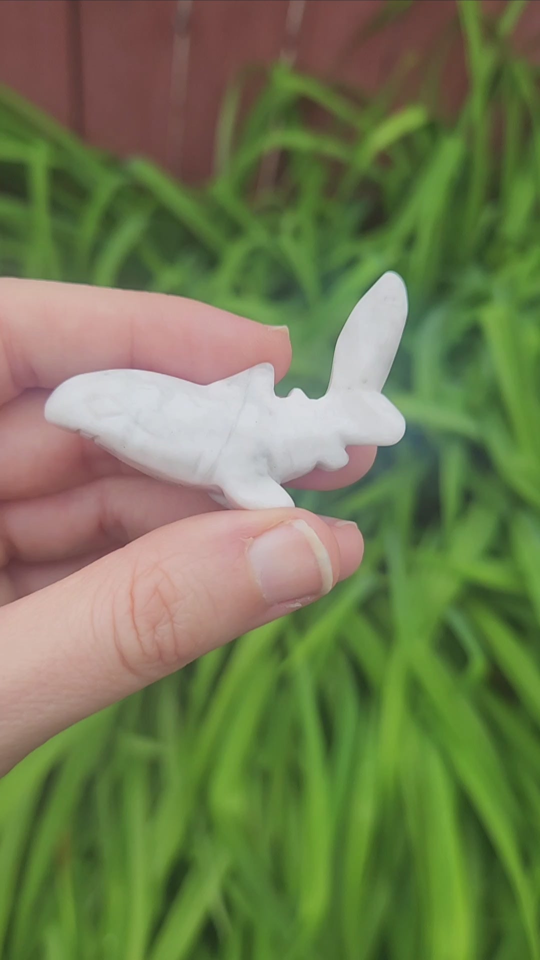 White Howlite Crystal Shark Animal Carving