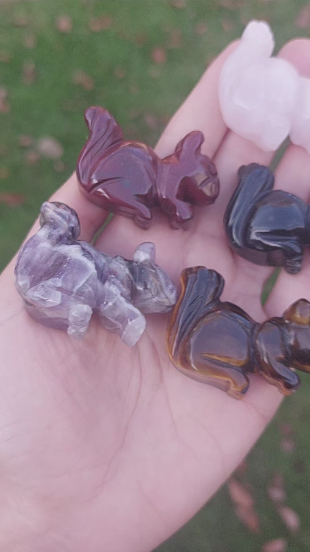 Crystal Squirrel Animal Stone Carving Figurines