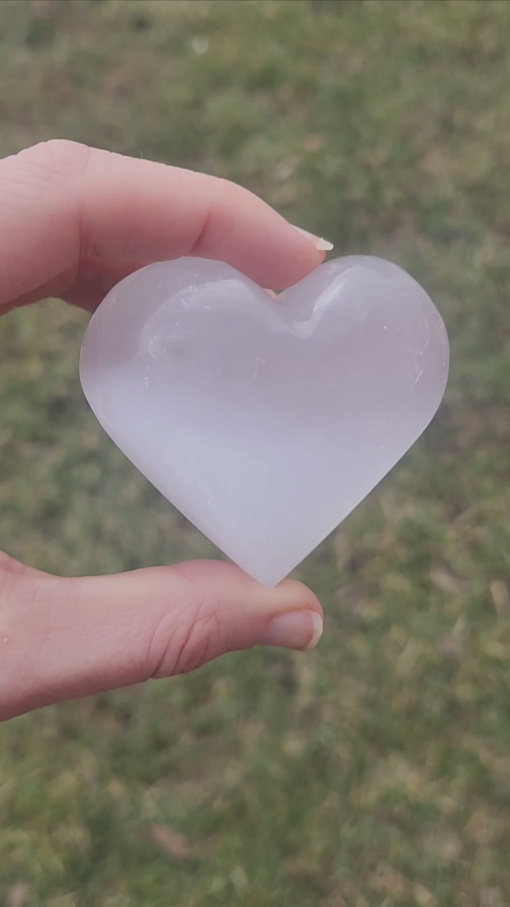 Selenite Crystal Heart Stone