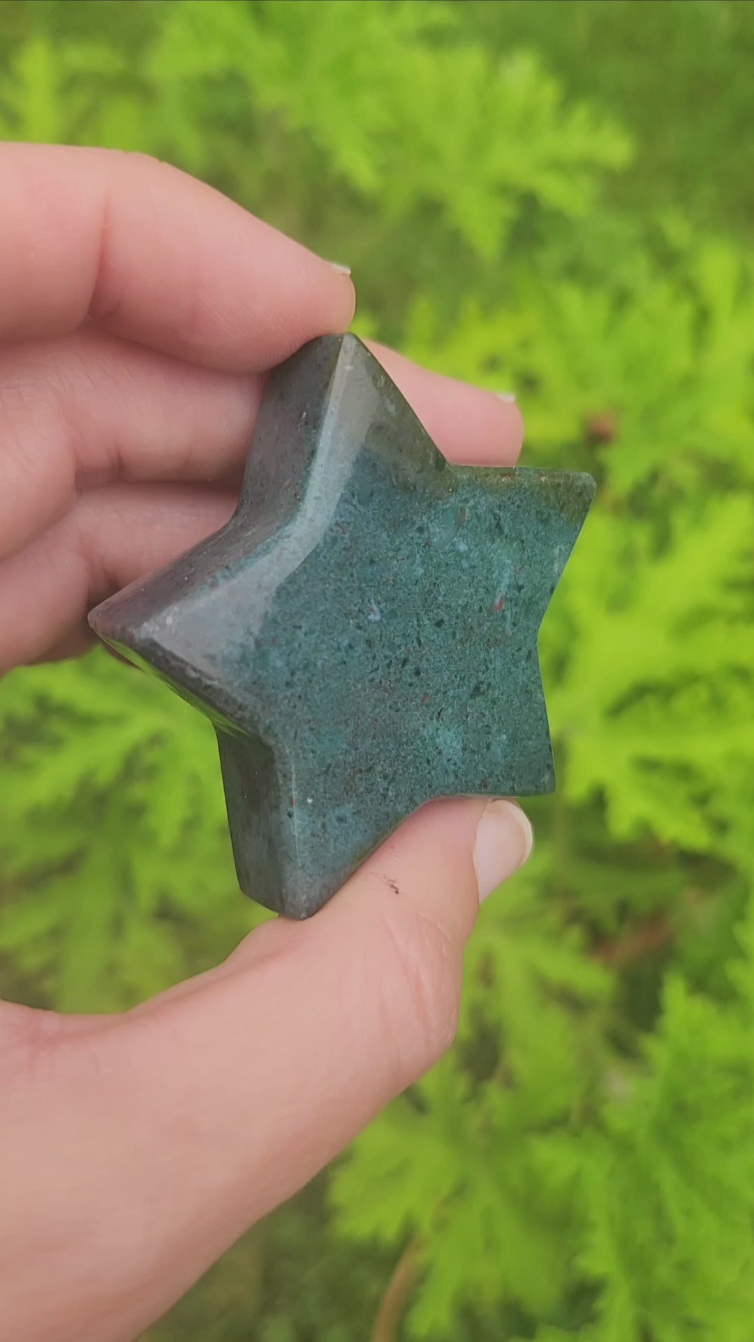Moss Agate Crystal Star Stone