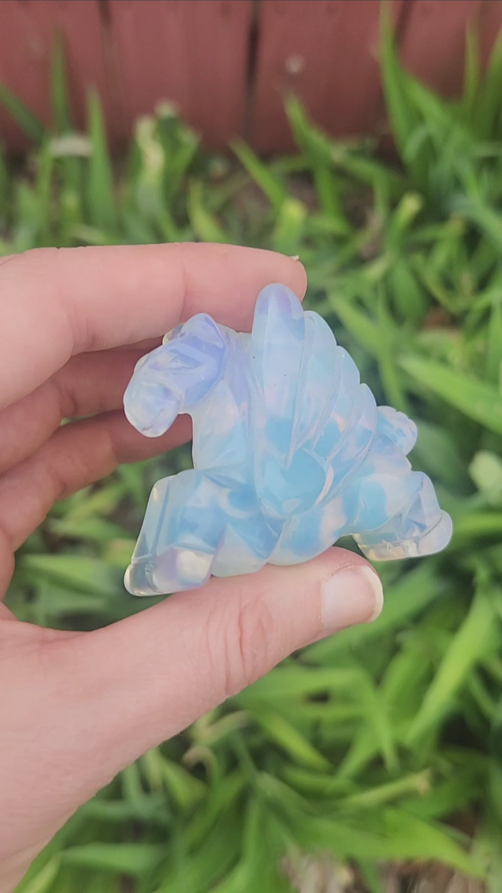 Opalite Crystal Pegasus Winged Horse Figurine