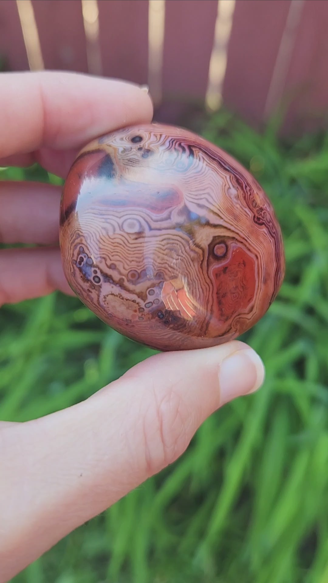 Carnelian Agate Crystal Palm Stone