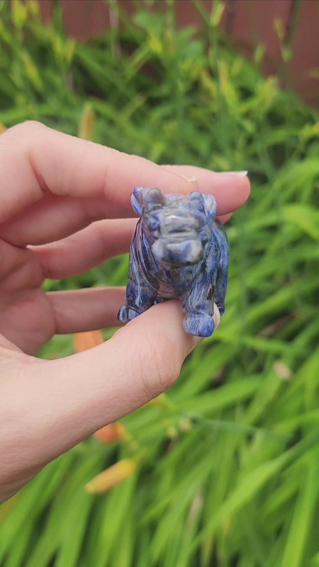 Blue Sodalite Crystal Cow Stone Animal Figurine