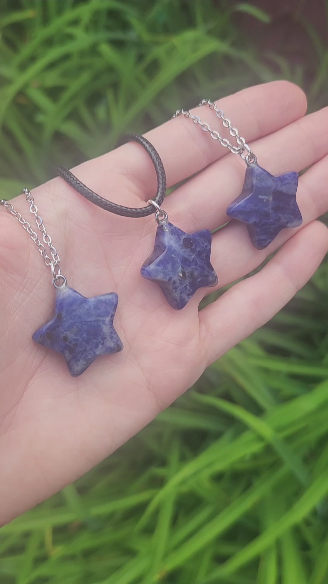 Blue Sodalite Crystal Star Stone Necklaces