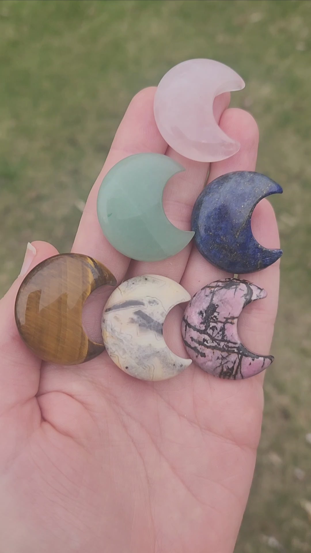 Crystal Crescent Moon Stone Carvings