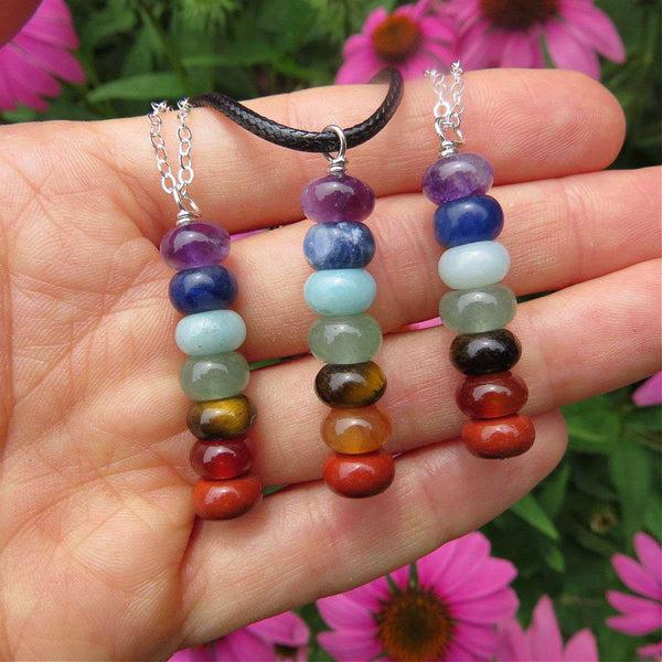 7 Chakra Crystal Necklace w/ Chakra Stones