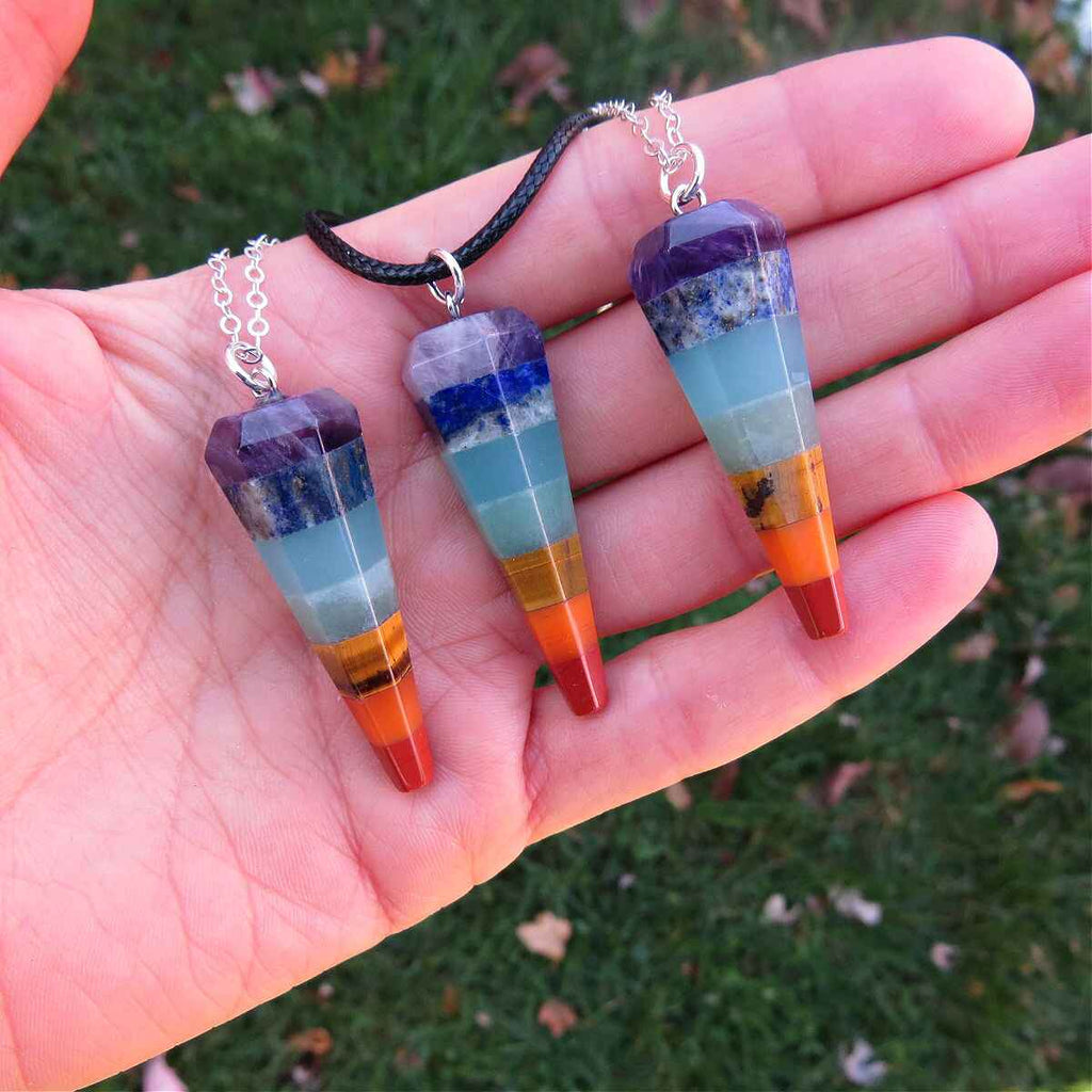 7 Chakra Crystal Pendulum Necklace – Crystalline Dream