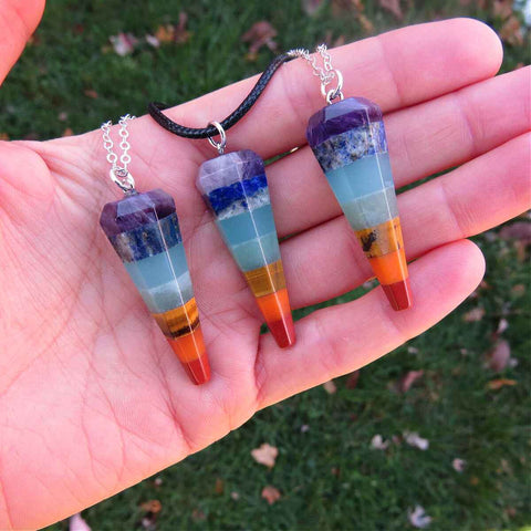 7 Chakra Crystal Pendulum Necklace