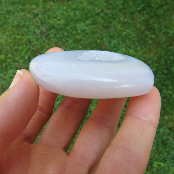 Agate Crystal Heart Druzy Stone 2.5"
