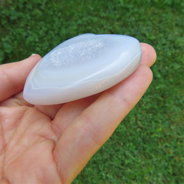 Agate Crystal Heart Druzy Stone 2.5"