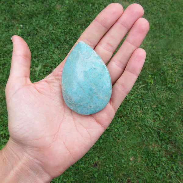 Amazonite Crystal Teardrop Polished Stone 2.5"