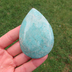 Amazonite Crystal Teardrop Polished Stone 2.5"