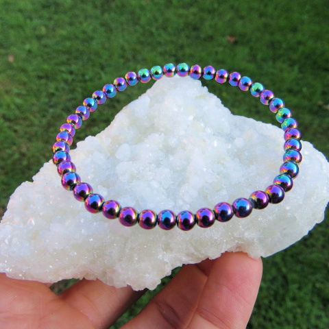 Beaded Rainbow Hematite Bracelet