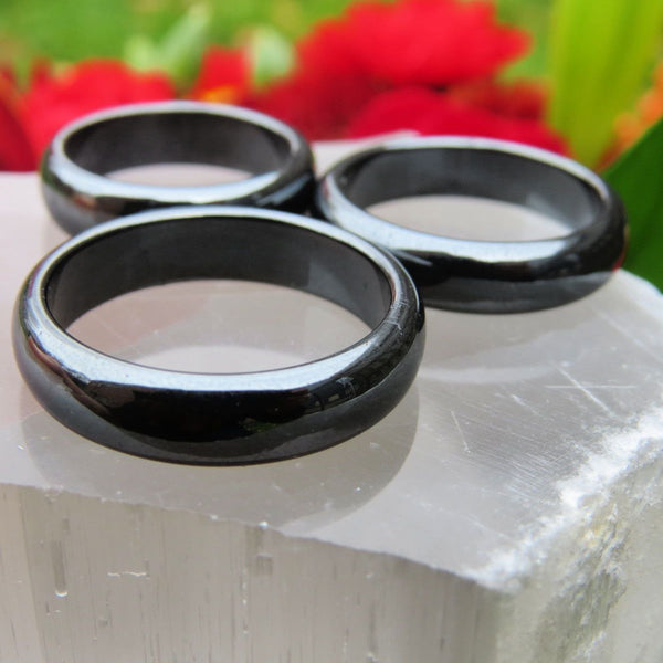 Black Hematite Rings