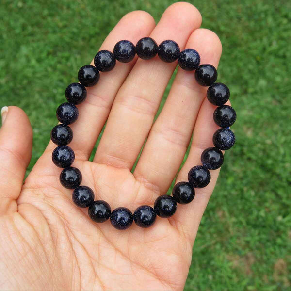 Blue Goldstone Crystal Stretch Bracelet