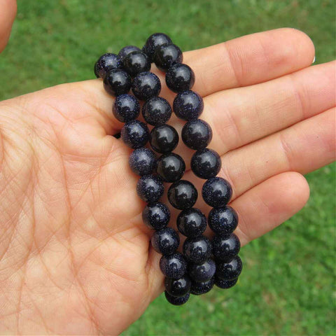 Blue Goldstone Crystal Bracelet 8mm