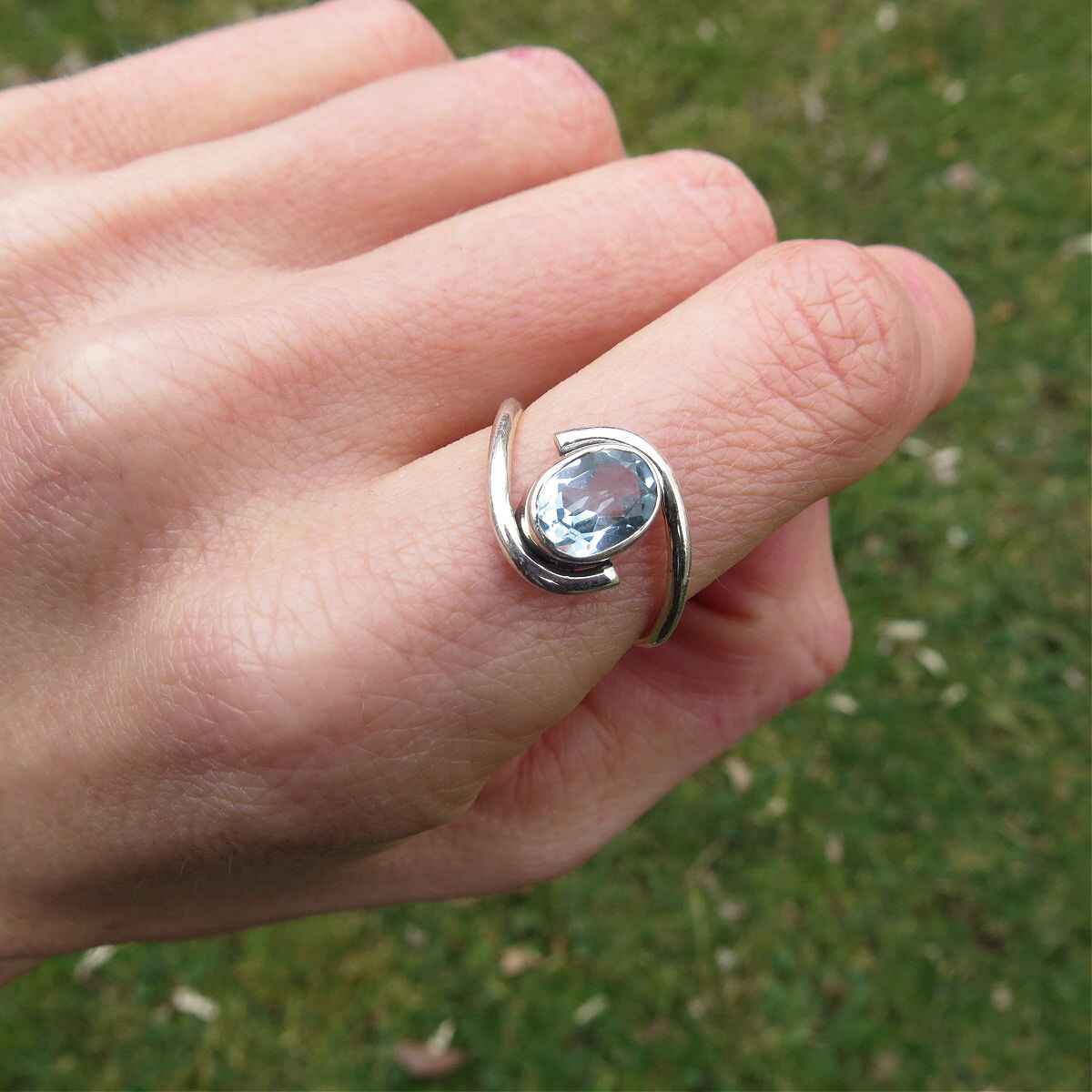 Blue Topaz Ring Sterling Silver