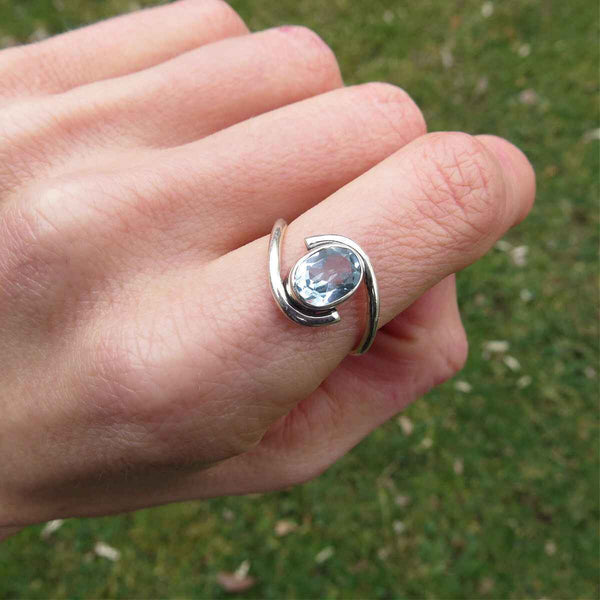 Blue Topaz Ring Sterling Silver