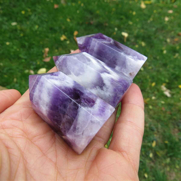 Chevron Amethyst Crystal Point Tower - Small 1.75"