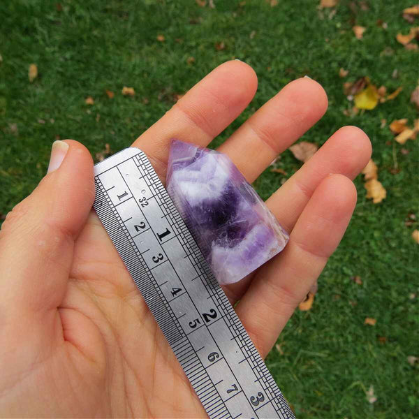 Chevron Amethyst Crystal Point Tower - Small 1.75"